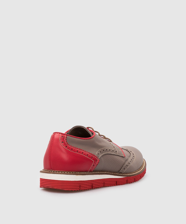 Stefano Ricci Children's leather brogues with contrast inserts YRU591G844VHVH image 3