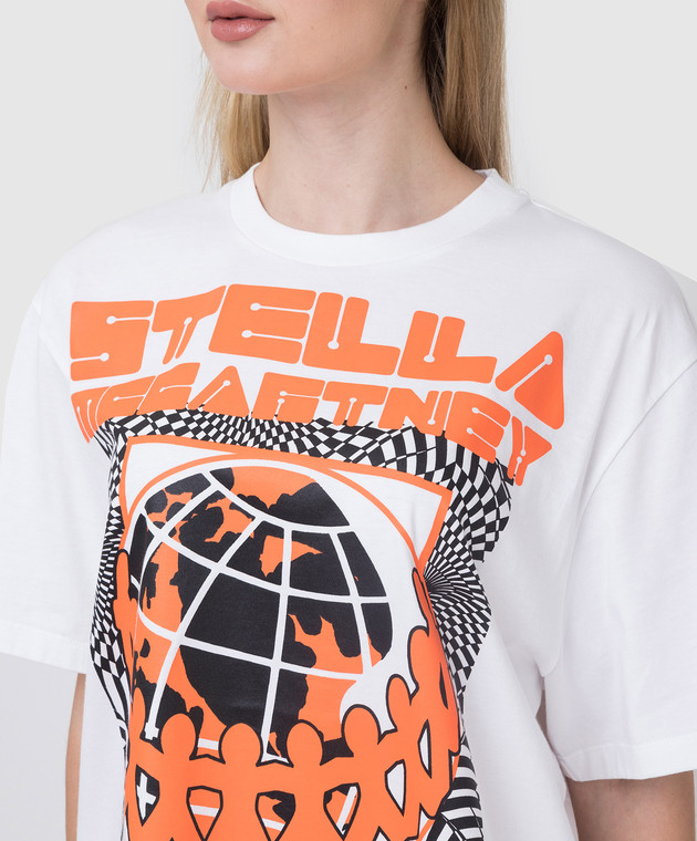 Stella McCartney Белая футболка Rave с принтом 604086SPW15 изображение 5