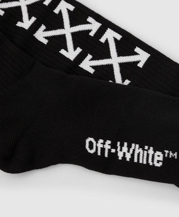 Off-White Черные носки с узором логотипа OMRA001F21KNI004 изображение 2