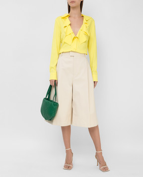 Bottega Veneta Блуза з V-подібним вирізом і оборками 646584V01N0