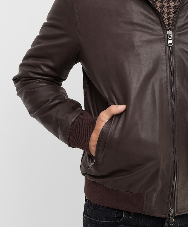 Fradi Темно-коричневая кожаная куртка DAVIDPN2241 изображение 5