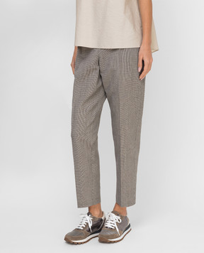 Brunello Cucinelli Брюки из шерсти и льна MH513P7461