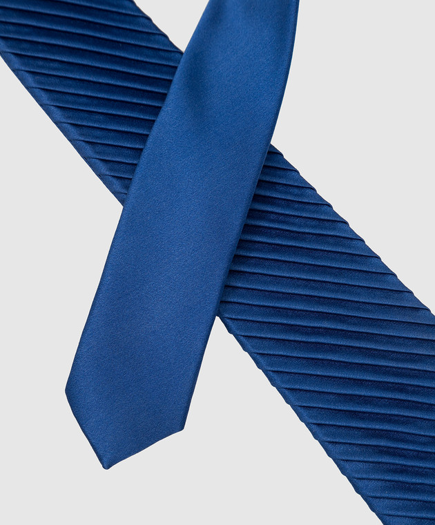 Stefano Ricci Дитячий синій шовковий галстук в візерунок YCP12UUNIR зображення 3