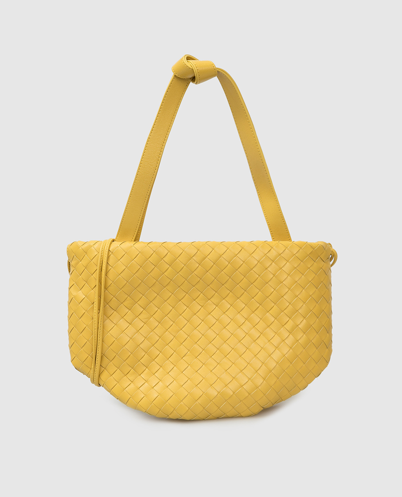 

Желтая кожаная сумка с плетением "Intrecciato" Bottega Veneta, Желтый, Сумки