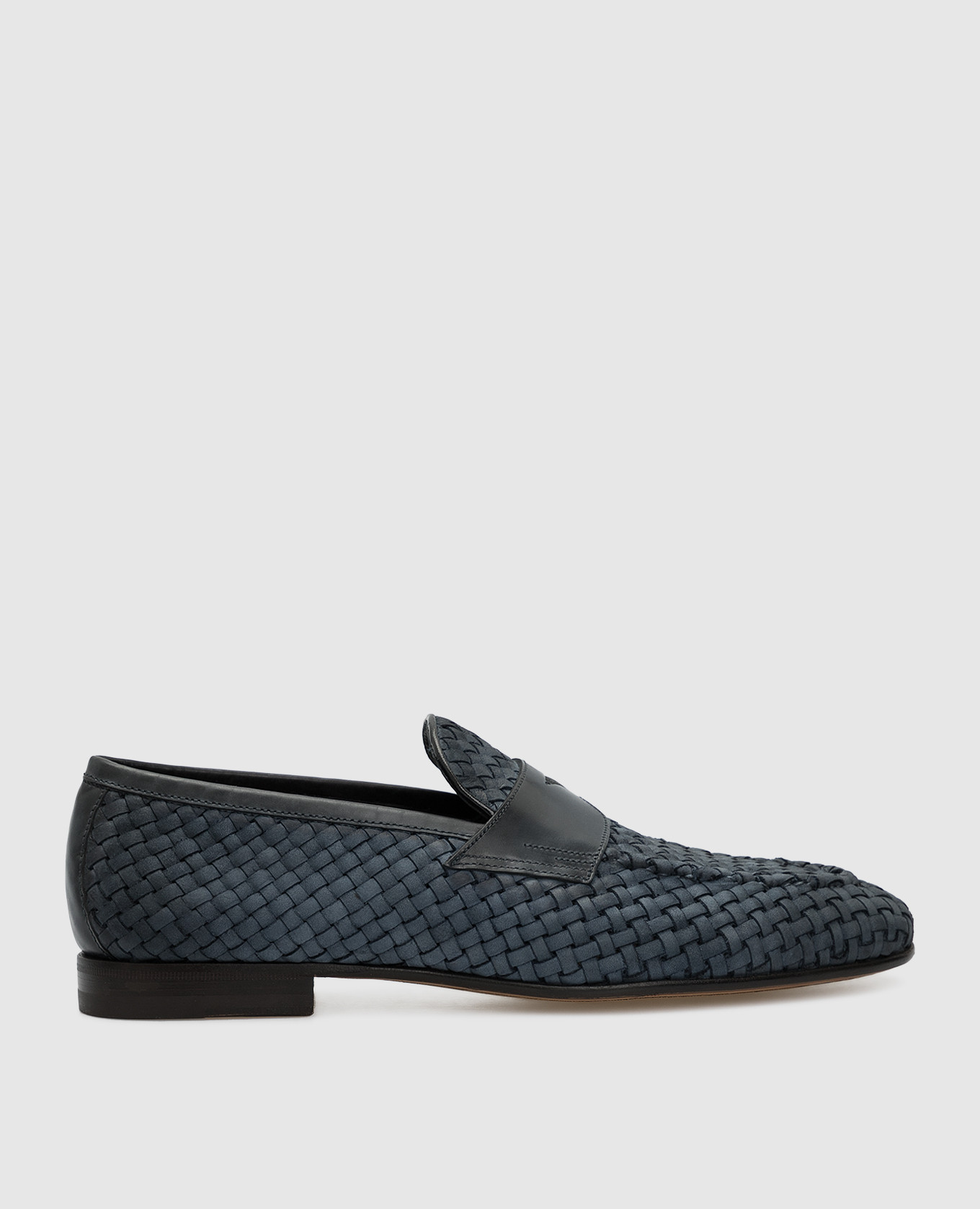 

Синие замшевые лоферы Santoni, Синий, Лоферы