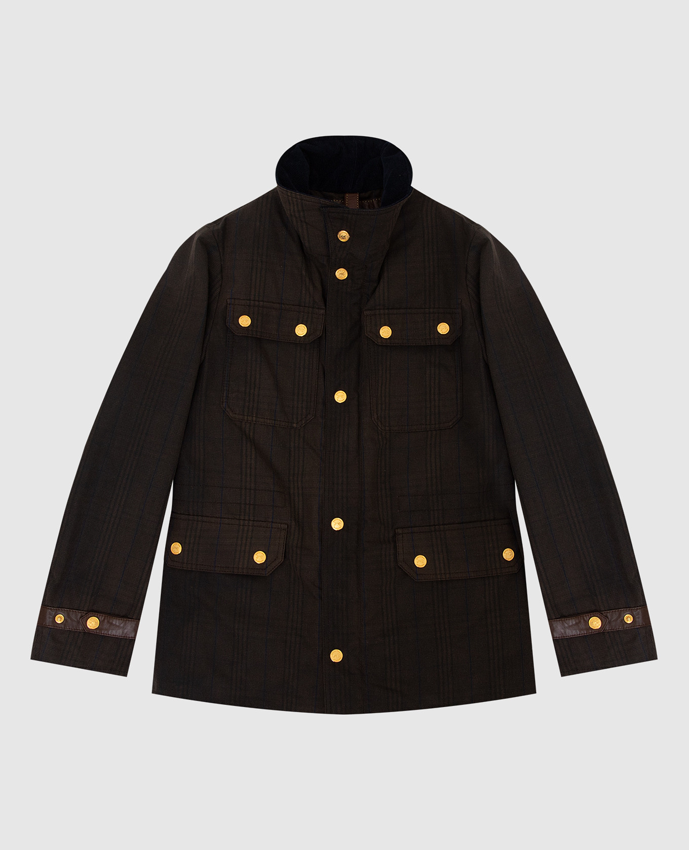 Children's brown checkered jacket