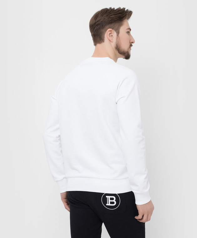 Balmain - Білий світшот із логотипом XH1JQ005BB23 купити в Symbol