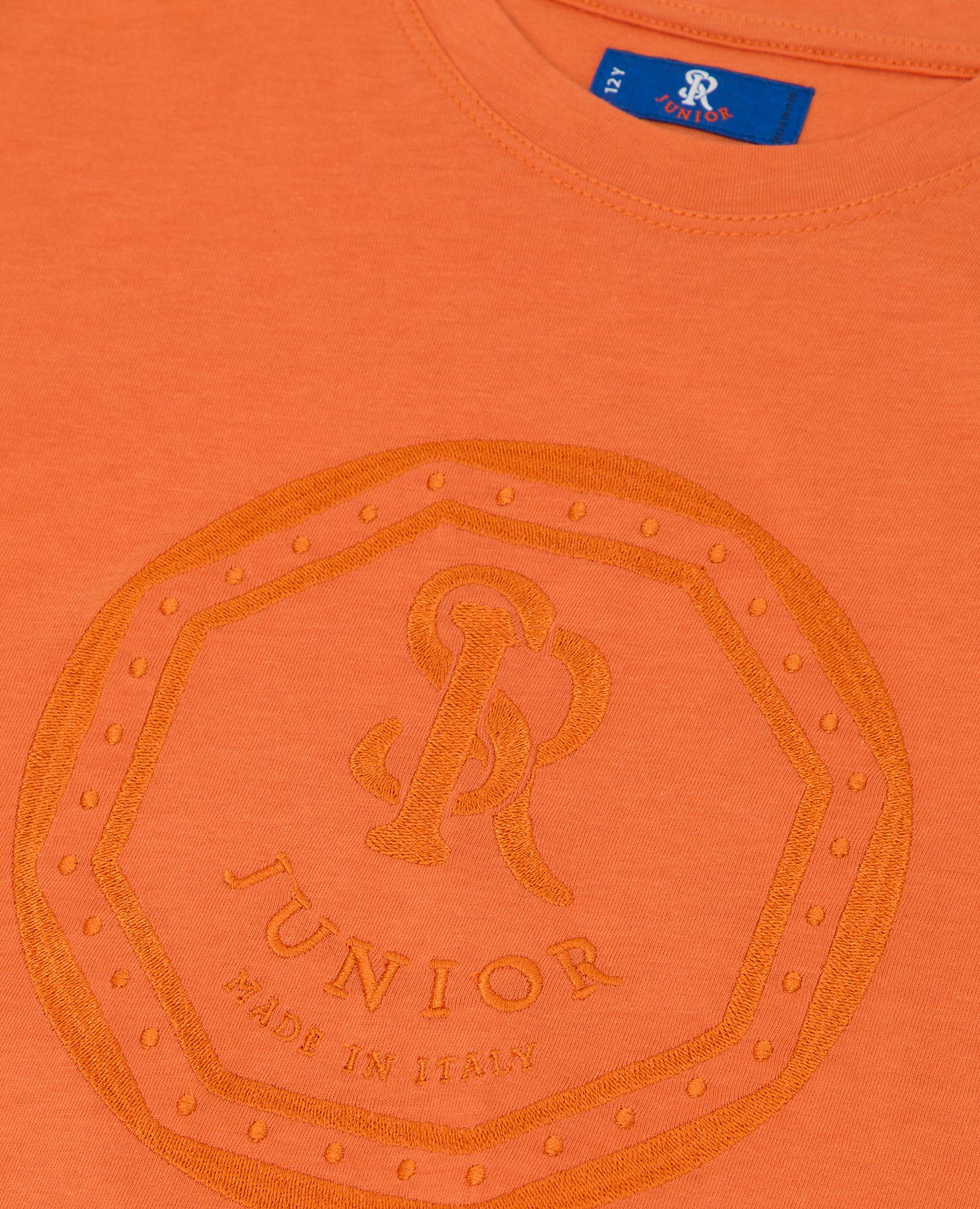 Stefano Ricci Детская оранжевая футболка с вышивкой монограммы YNH6400010803 изображение 3