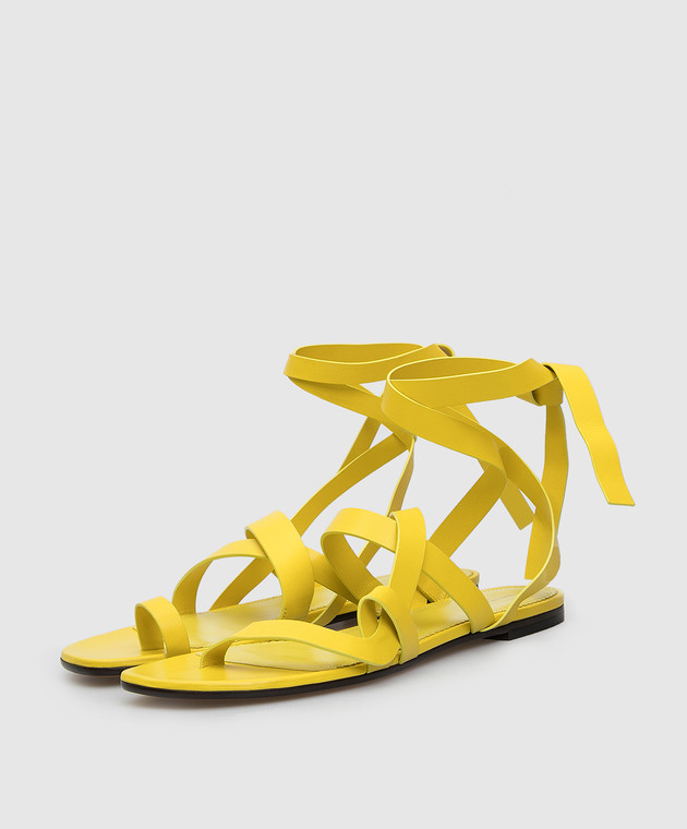 EMILIO PUCCI Желтые кожаные сандалии 1ECE251EX08 изображение 3