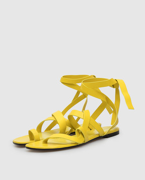 EMILIO PUCCI Желтые кожаные сандалии 1ECE251EX08