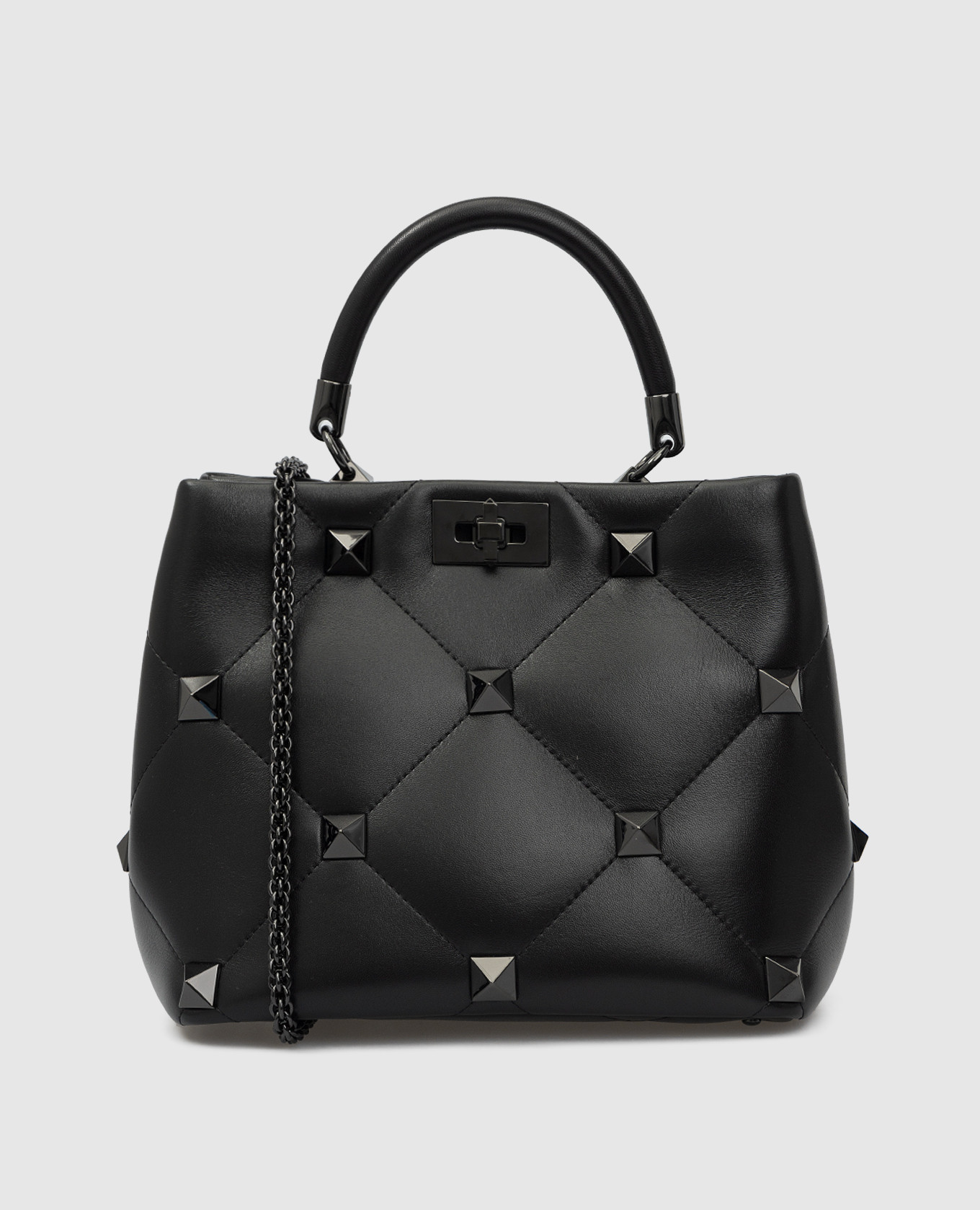 

Черная кожаная сумка Roman Stud Valentino, Черный, Сумки