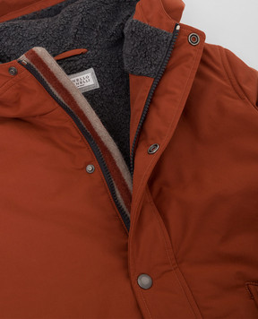 Brunello Cucinelli Дитяча помаранчева парка на хутрі BQ420O308A