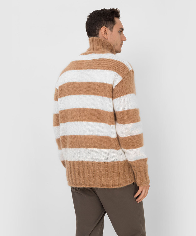 Fendi Бежевый свитер в полоску FZY491AH34 изображение 4