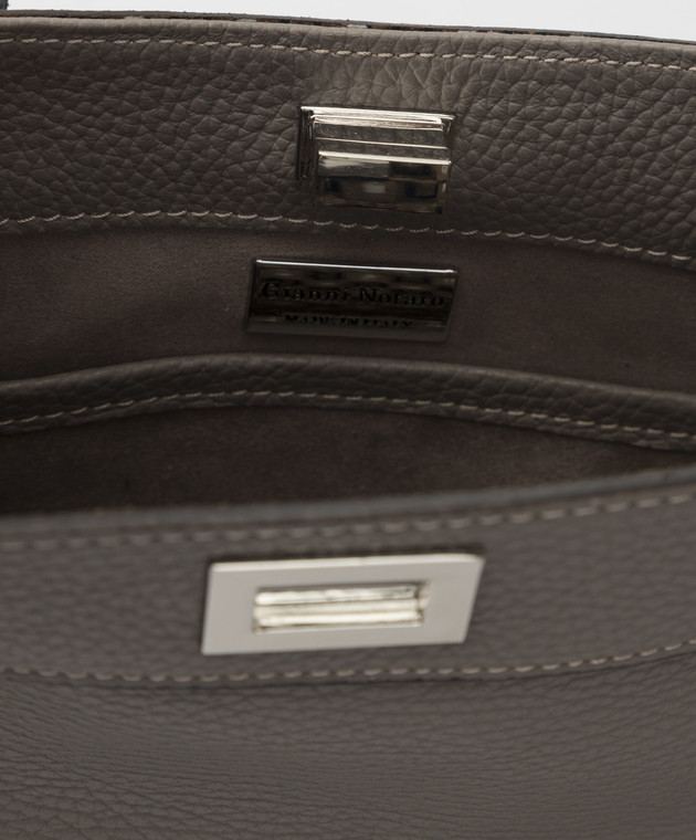 Gianni Notaro Dollaro Gray Leather Mini Bag 492 image 4