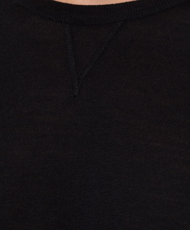 MooRER Черный джемпер из шерсти, шелка и кашемира PICOZEF изображение 5