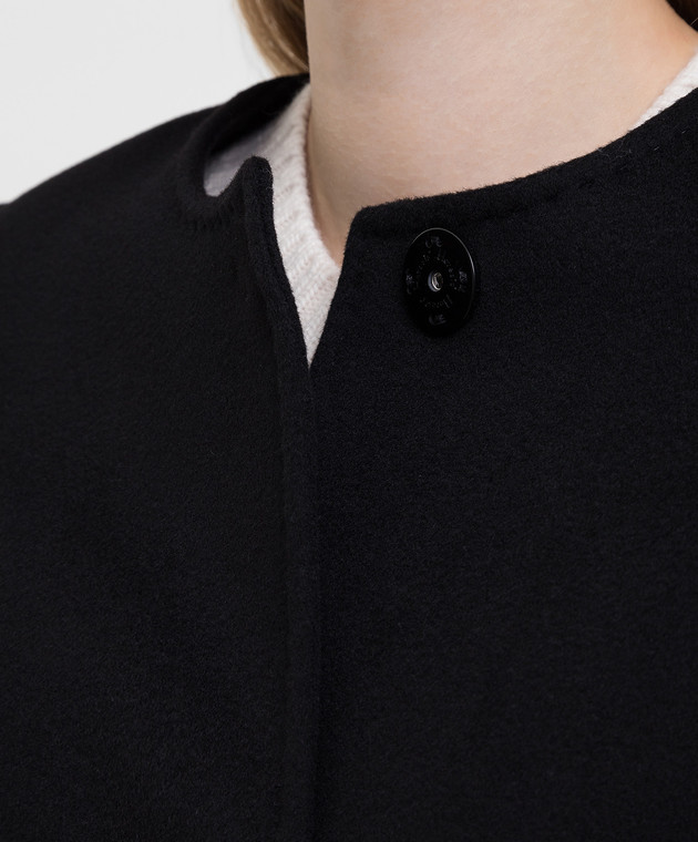 Heresis Черное пальто из шерсти D10100SLIMG300 изображение 5