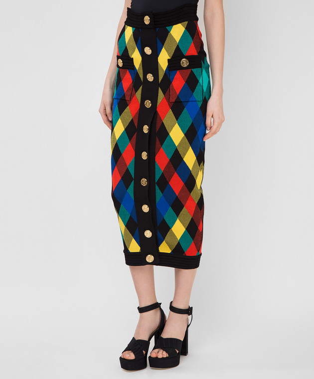 Balmain Черная юбка VF14484K235 изображение 3