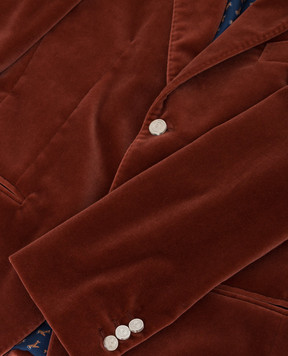 Stefano Ricci Дитячий коричневий велюровий піджак Y1RF372RICCT800