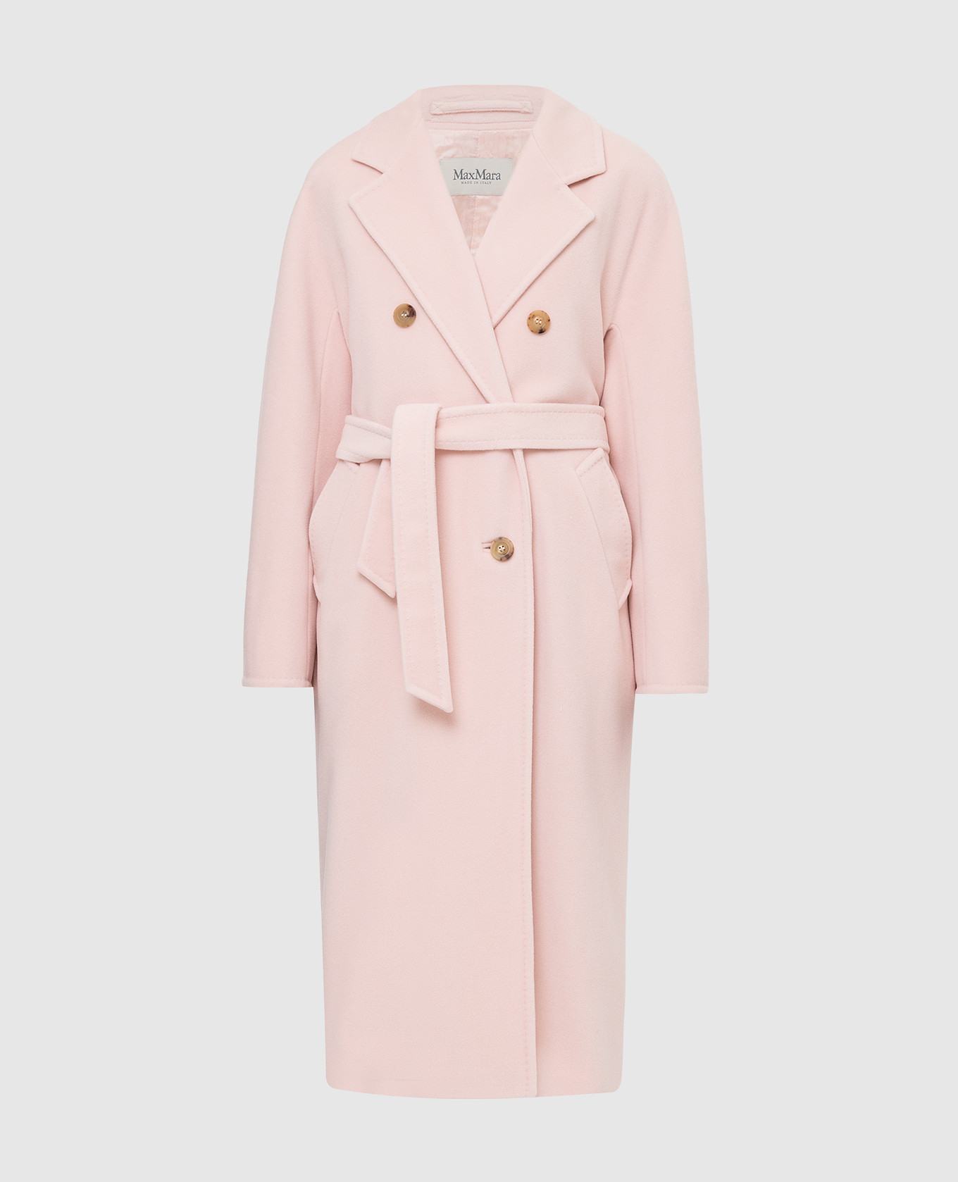 Светло-розовое пальто из шерсти и кашемира 