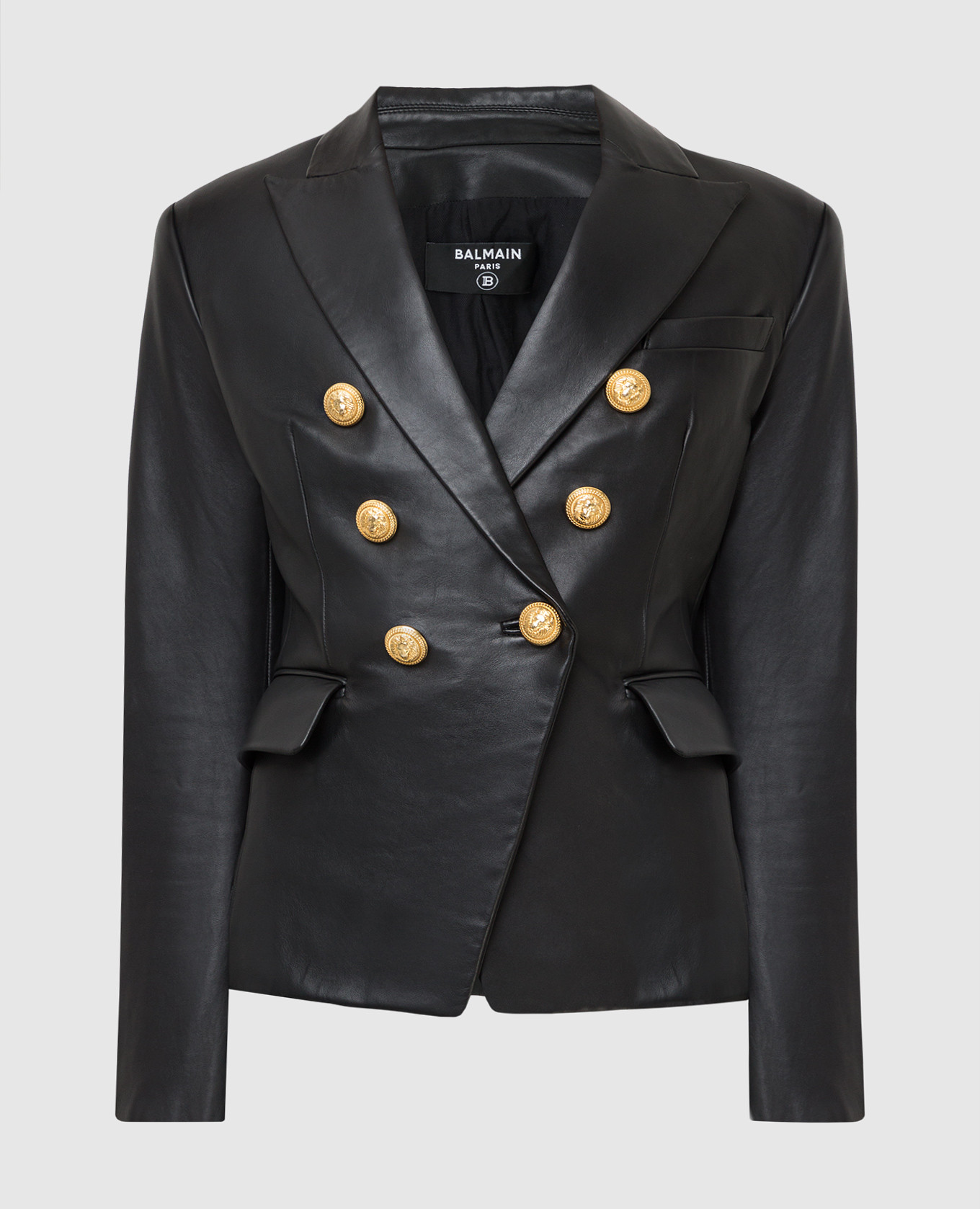 

Черный кожаный жакет Balmain, Жакеты