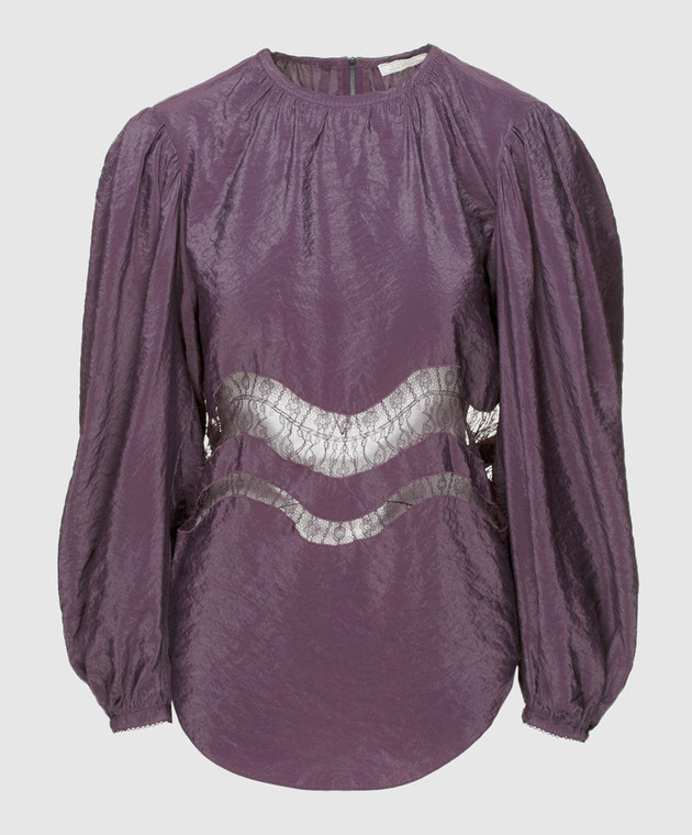 NINA RICCI Фіолетова блуза з деталями з мережива 17ACT0002PA0340