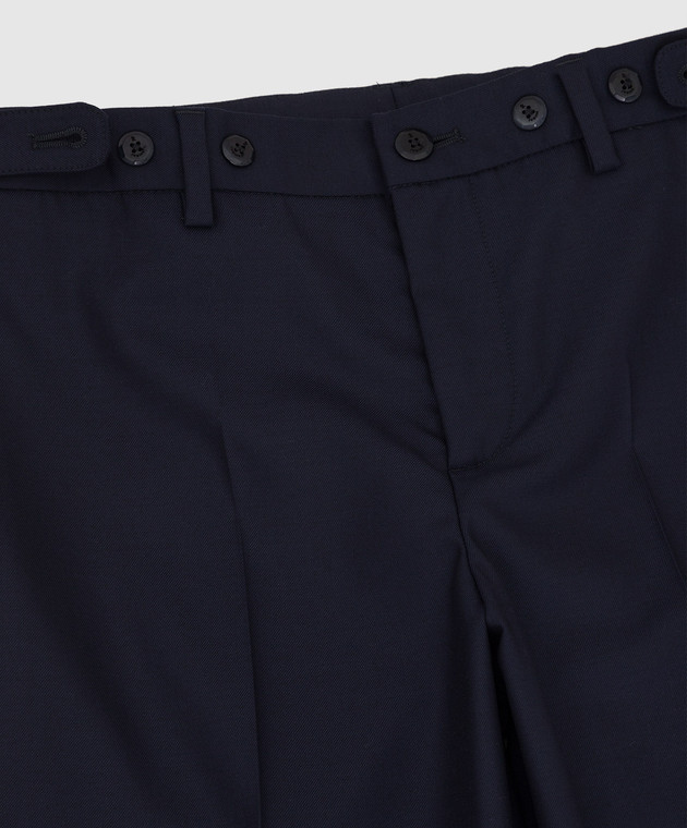 Stefano Ricci Детские темно-синие брюки из шерсти Y1T0900000W609 изображение 3