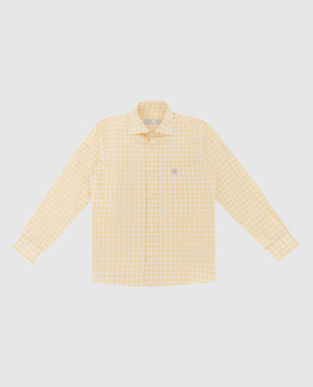 Stefano Ricci Детская желтая рубашка в клетку YC003554LJ1771