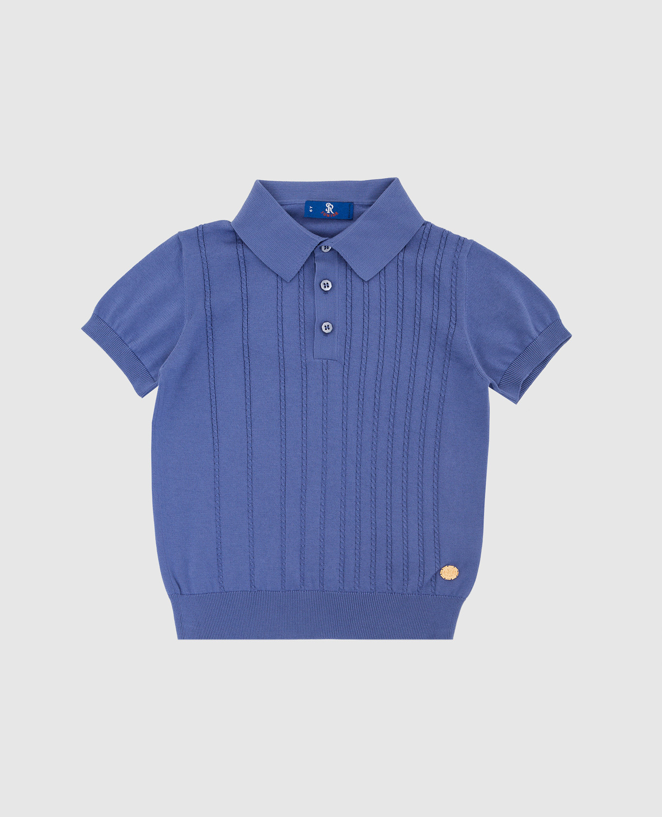 Children's light blue polo with a pattern