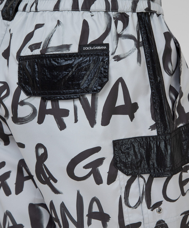 Dolce&Gabbana Плавальні шорти в принт логотипу M4B54THSM59 зображення 5