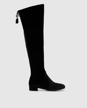 Prada Черные велюровые ботфорты 1W242H