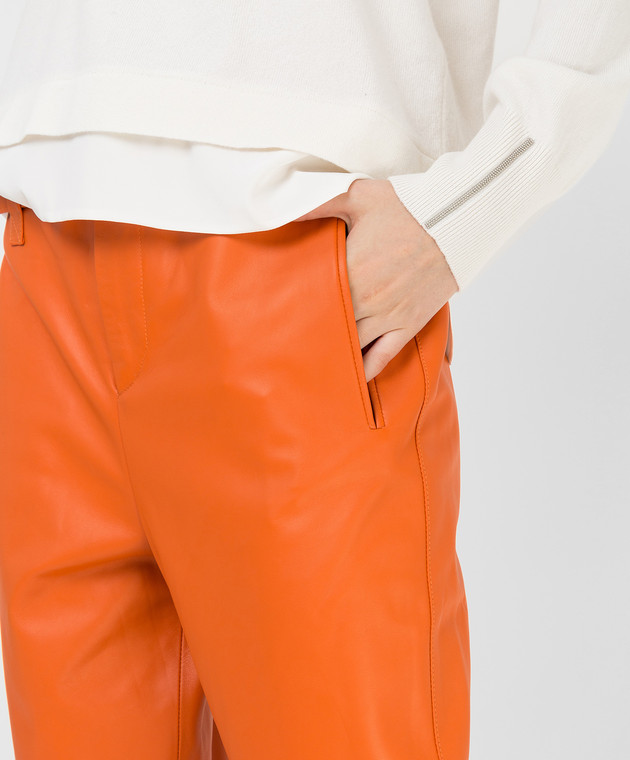 Simonetta Ravizza Помаранчеві шкіряні брюки Erin з високою посадкою ERIN зображення 5