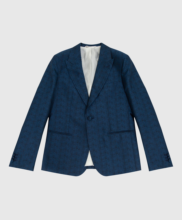 Stefano Ricci Children's dark turquoise silk jacket Y2RF372000HC3426