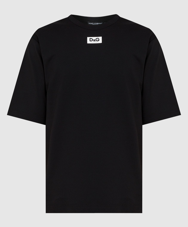 Dolce&Gabbana Черная футболка с фактурным логотипом G8NE8TFUGK4
