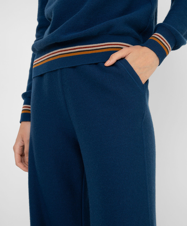 Loro Piana Синие спортивные брюки из кашемира FAI7258 изображение 5