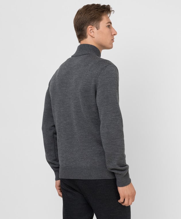 Peserico Серый свитер из шерсти с контрастным узором R59027F079770B изображение 4