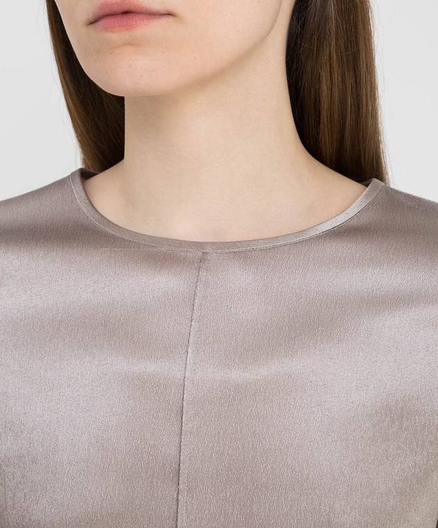 Sally LaPointe Сіра блуза з шовку RS19213201 зображення 5