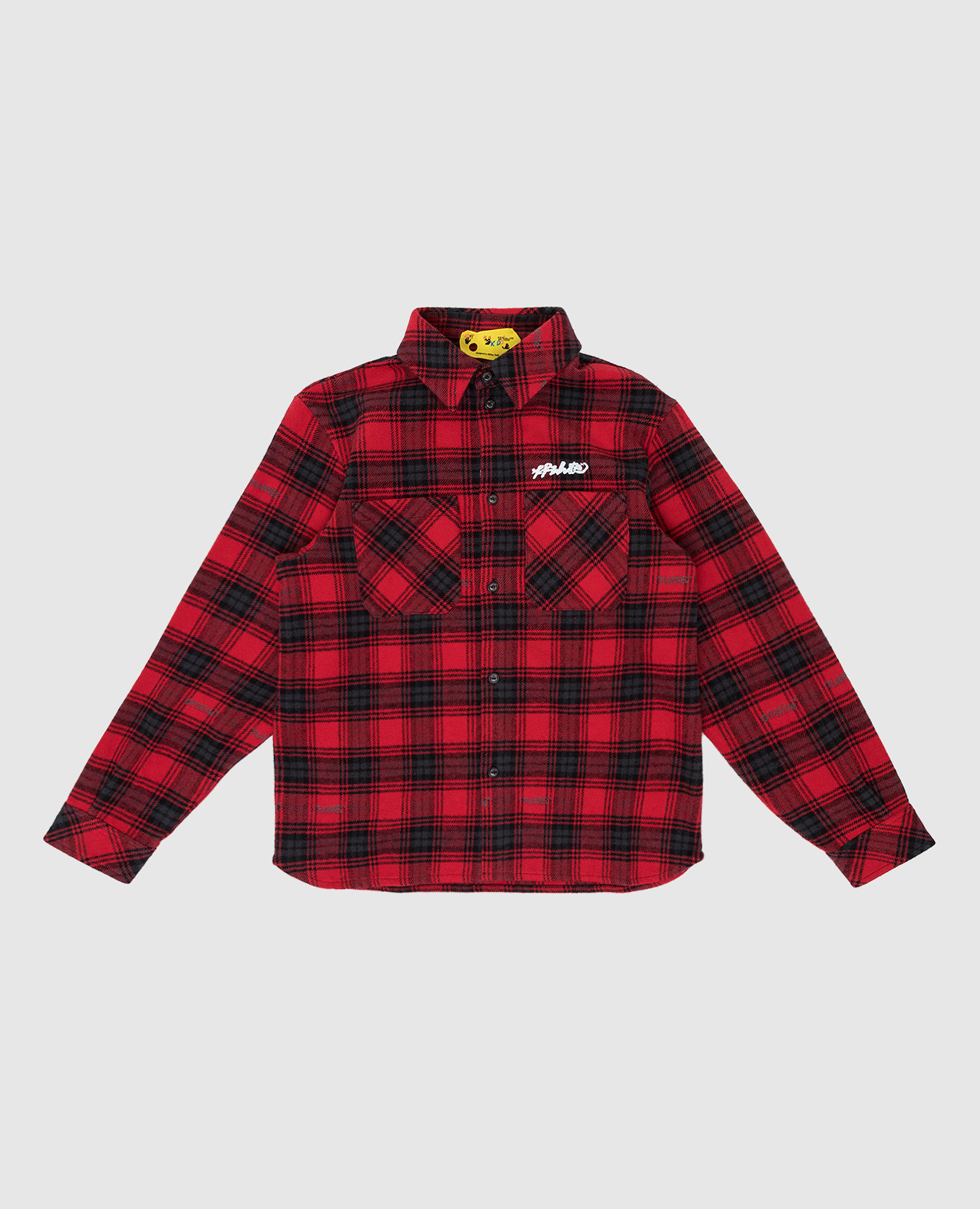 

Детская рубашка в клетку Off-White, Красный, С принтом