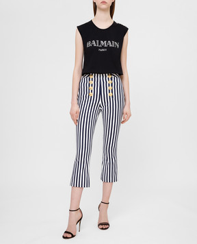 Balmain Сині штани в смужку RF25140C084