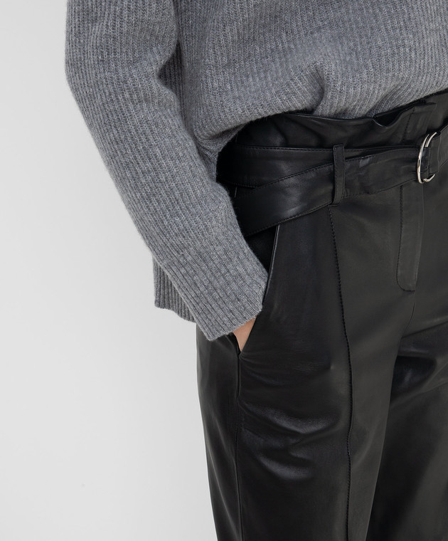 Yves Salomon Black leather pants 21WYP205XXAPXX image 5