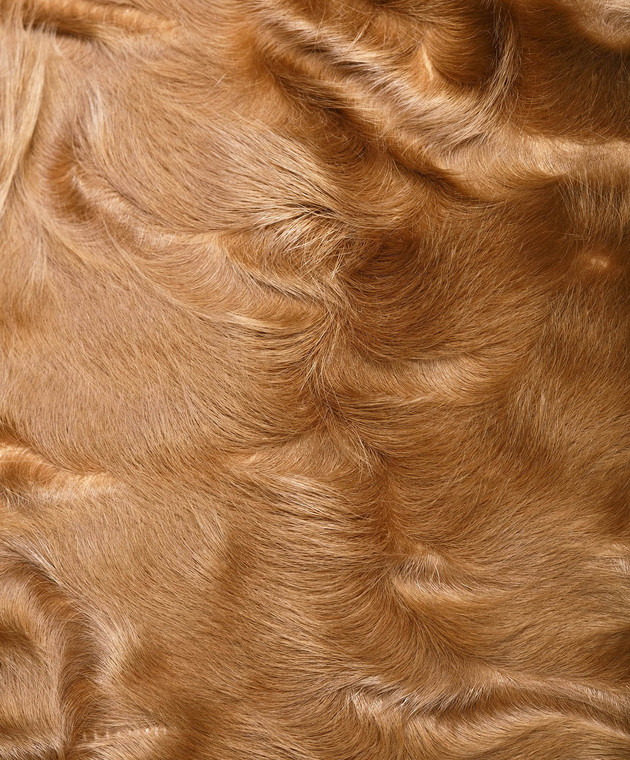 Yves Salomon Бежеве пальто з вовни з деталями з хутра ягняти 8WYM70580JNCA зображення 5