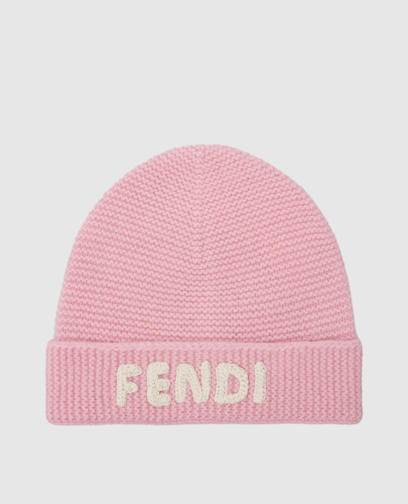 

Детская шапка из шерсти и кашемира с логотипом Fendi, Розовый, Шапки