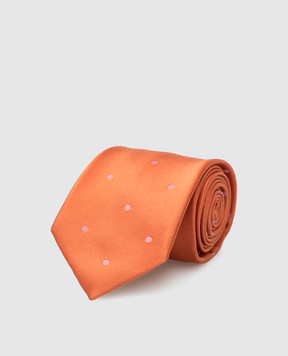 Stefano Ricci Детский шелковый оранжевый галстук в узор YCCX74168