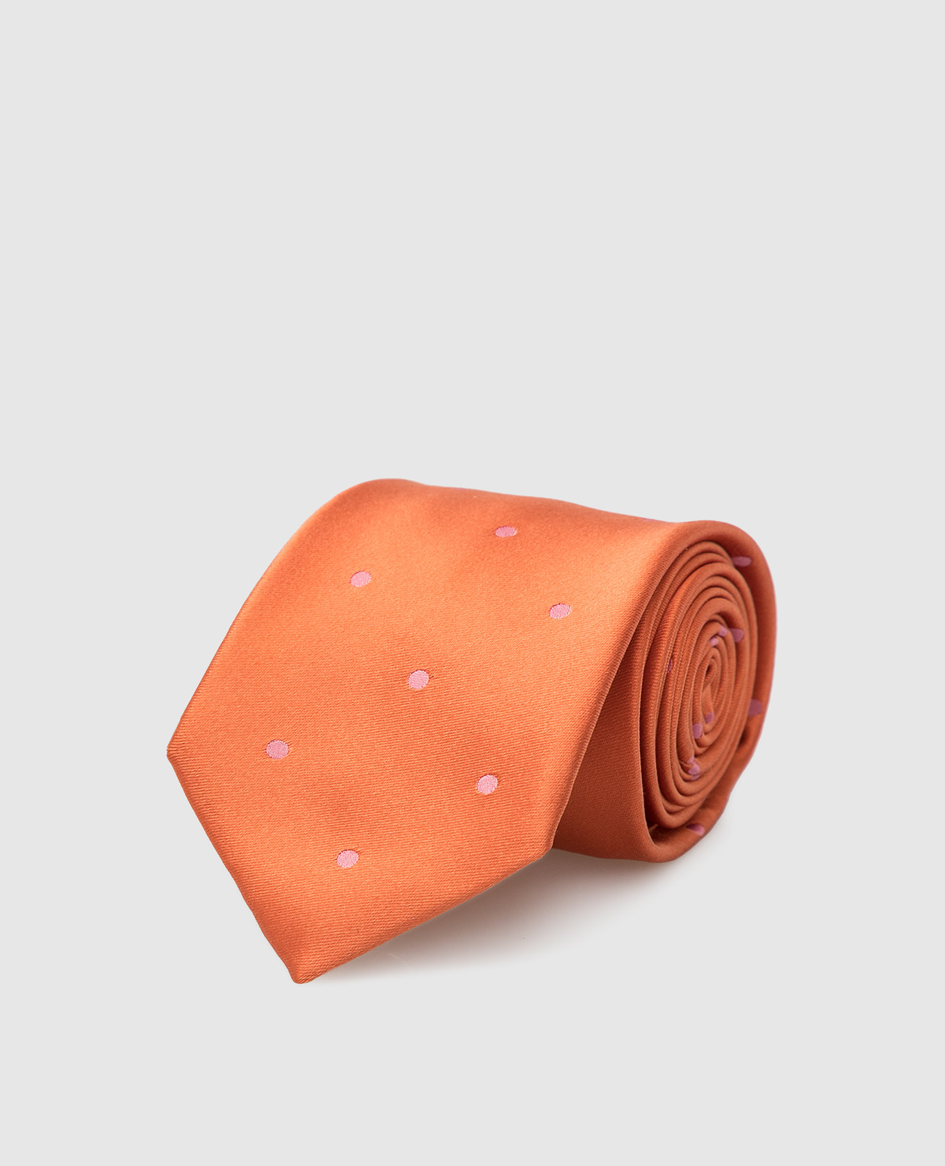 Детский шелковый оранжевый галстук в узор