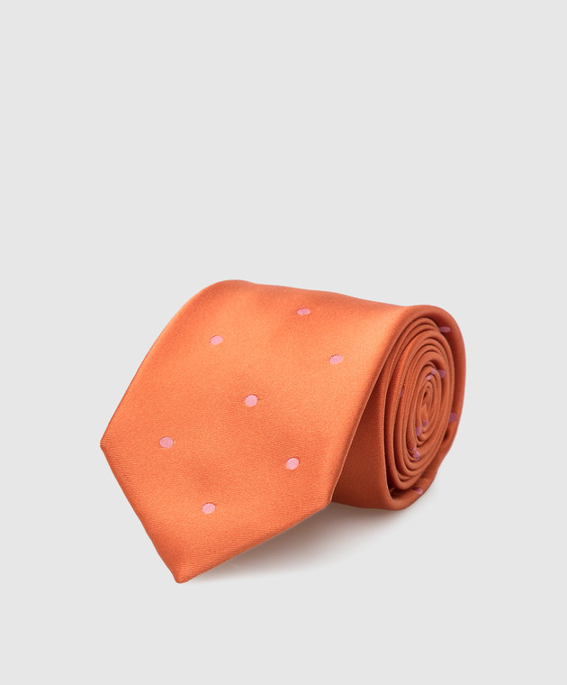 Stefano Ricci Детский шелковый оранжевый галстук в узор YCCX74168