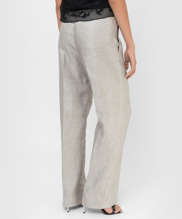 Brunello Cucinelli Linen trousers with lurex MF598P7245 image 4