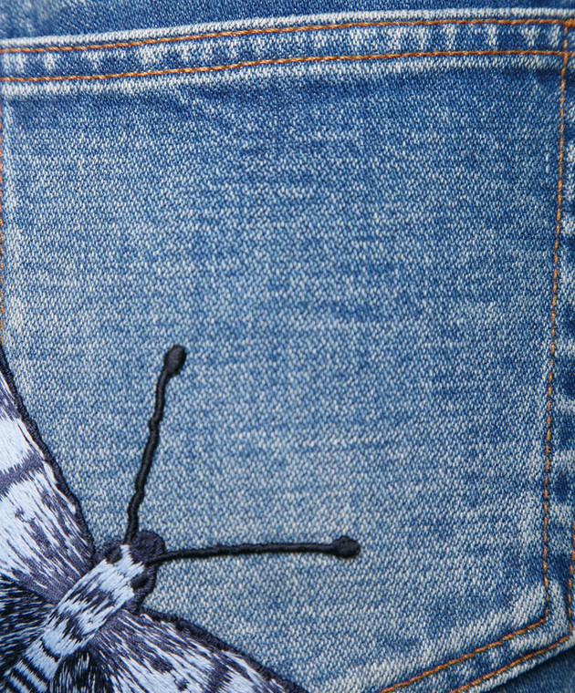 Gucci Сині джинси з вишивкою 478020 зображення 3