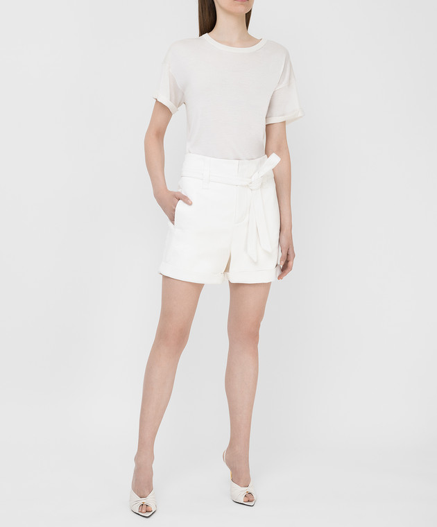 Simonetta Ravizza Белые кожаные шорты MARYSNU изображение 2