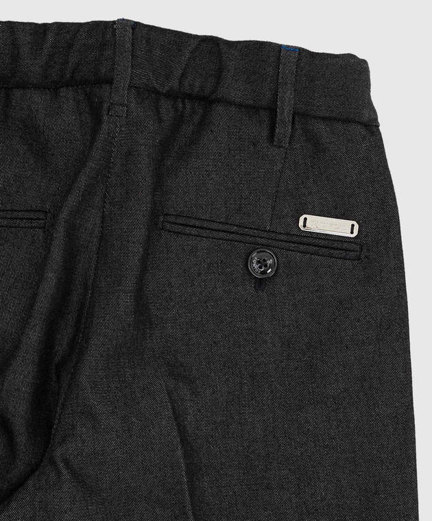 Stefano Ricci Детские темно-серые брюки Y1T090A000EX1752 изображение 3