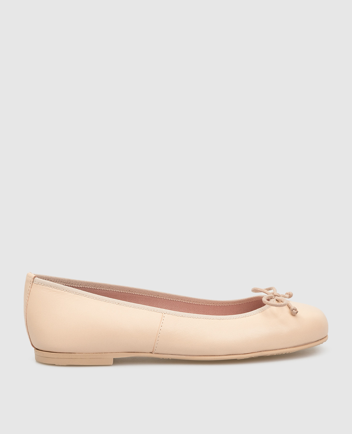 Hermione children's leather beige ballet flats with a bow