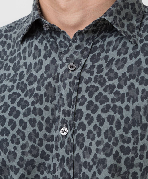 Tom Ford Серая рубашка из шелка 7FT98494VSEG изображение 5
